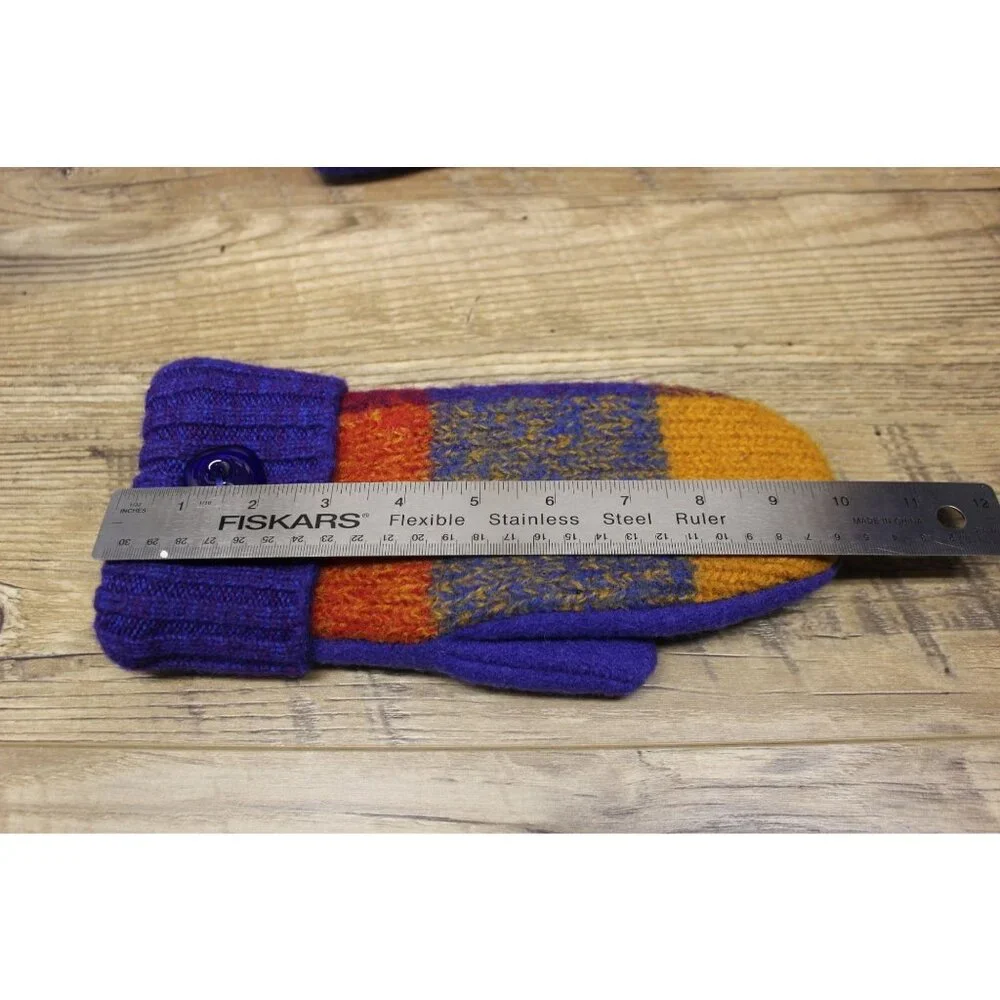 Handmade Wool Sweater Mittens Women’s‎ Size Fleece Lined Upcycled Winter Gloves